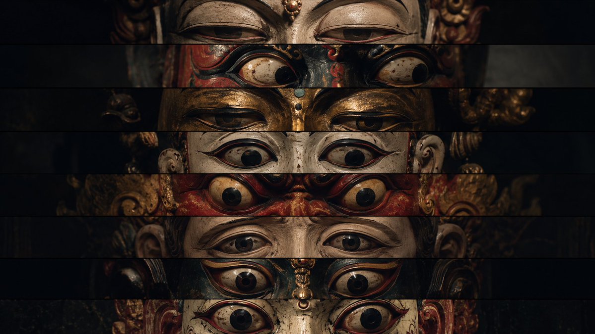 Surreal Theatrical Mask Collage