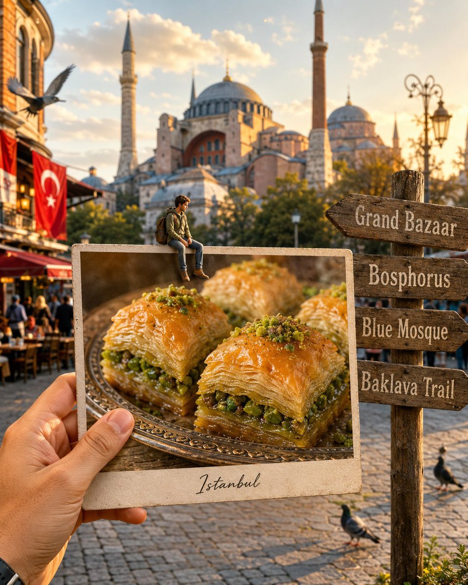 Hyper-realistic Travel Food Postcard