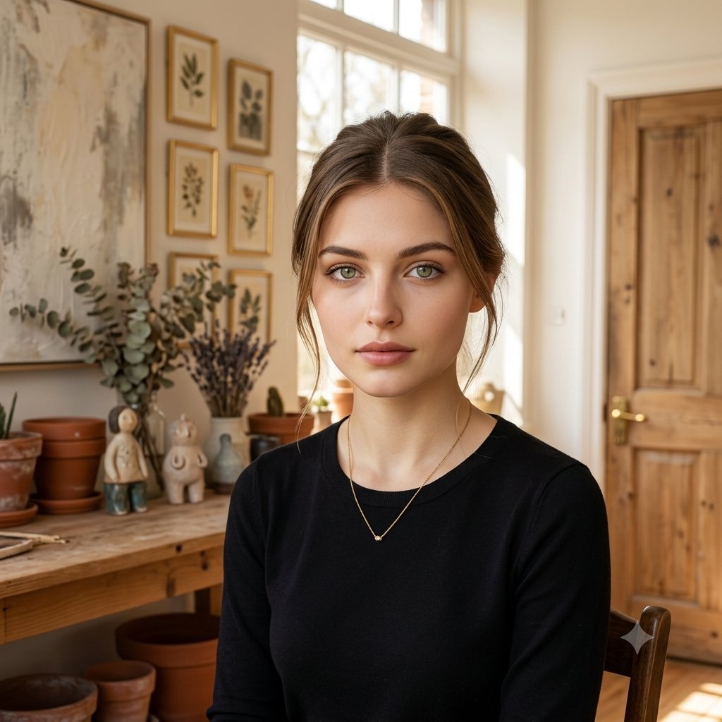 Elegant Serenity Lifestyle Portrait