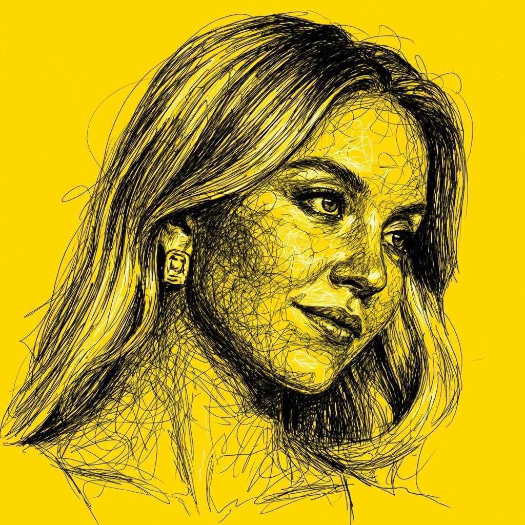 High Contrast Scribble Art Portrait