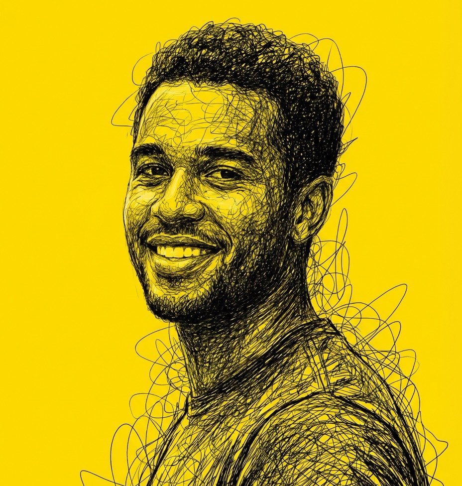 High Contrast Scribble Art Portrait example 2