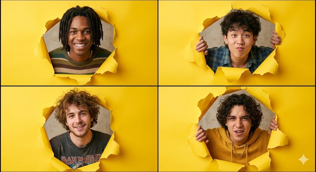 90s Indie Studio Portrait Grid