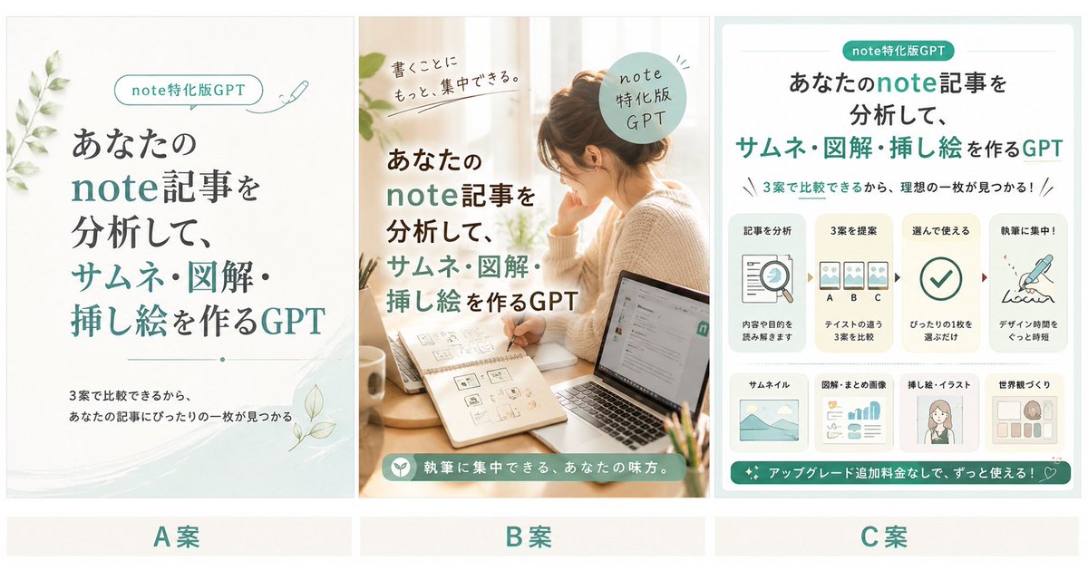 Three Japanese Note GPT Cover Proposals