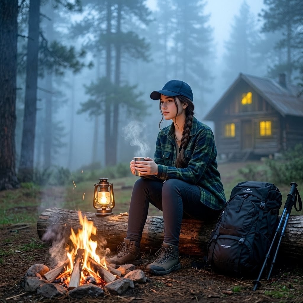 Misty Forest Camping Portrait