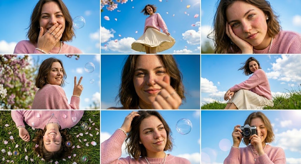 Spring Fashion Photo Collage AI image template preview