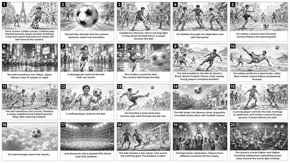Global Football Commercial Storyboard