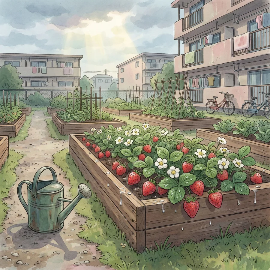 Sample output image for Urban Anime Garden Illustration