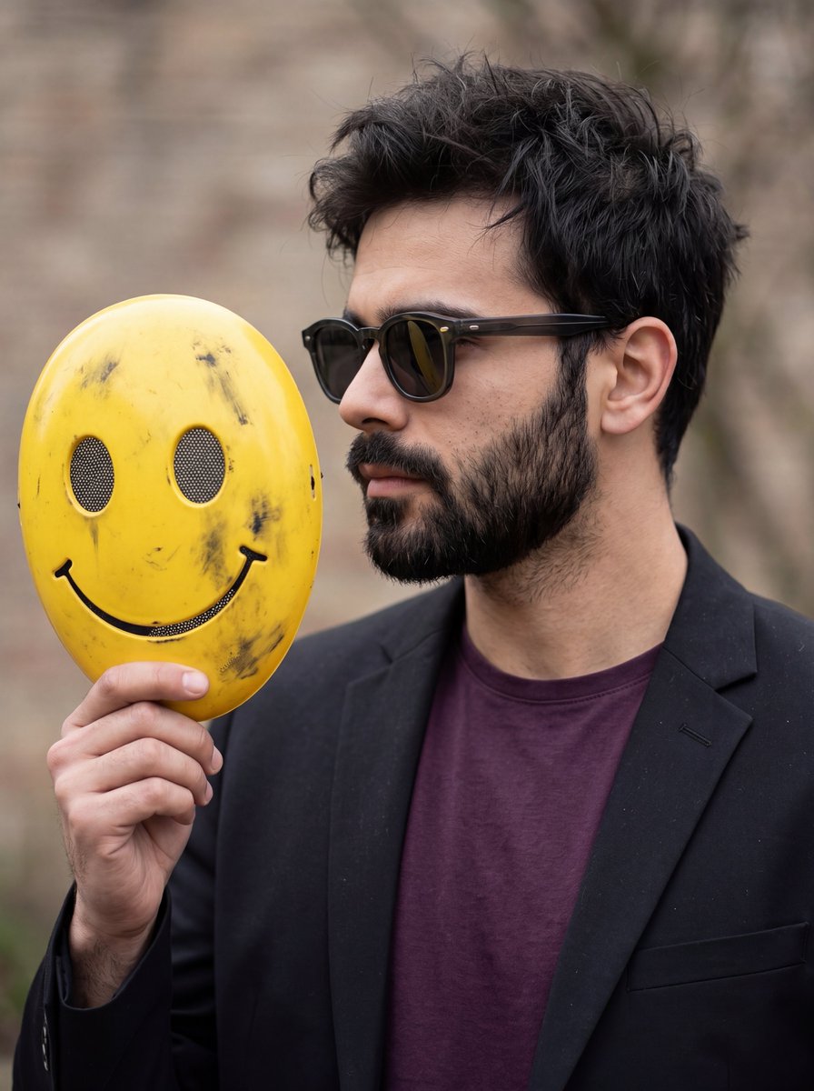 Sample output image for Man with Smiley Mask Portrait