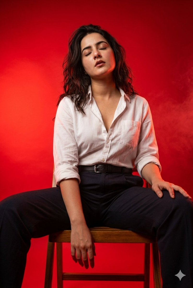 Sample output image for Red Monochrome Fashion Studio Portrait