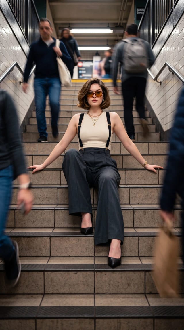Sample output image for Subway Staircase Fashion Portrait
