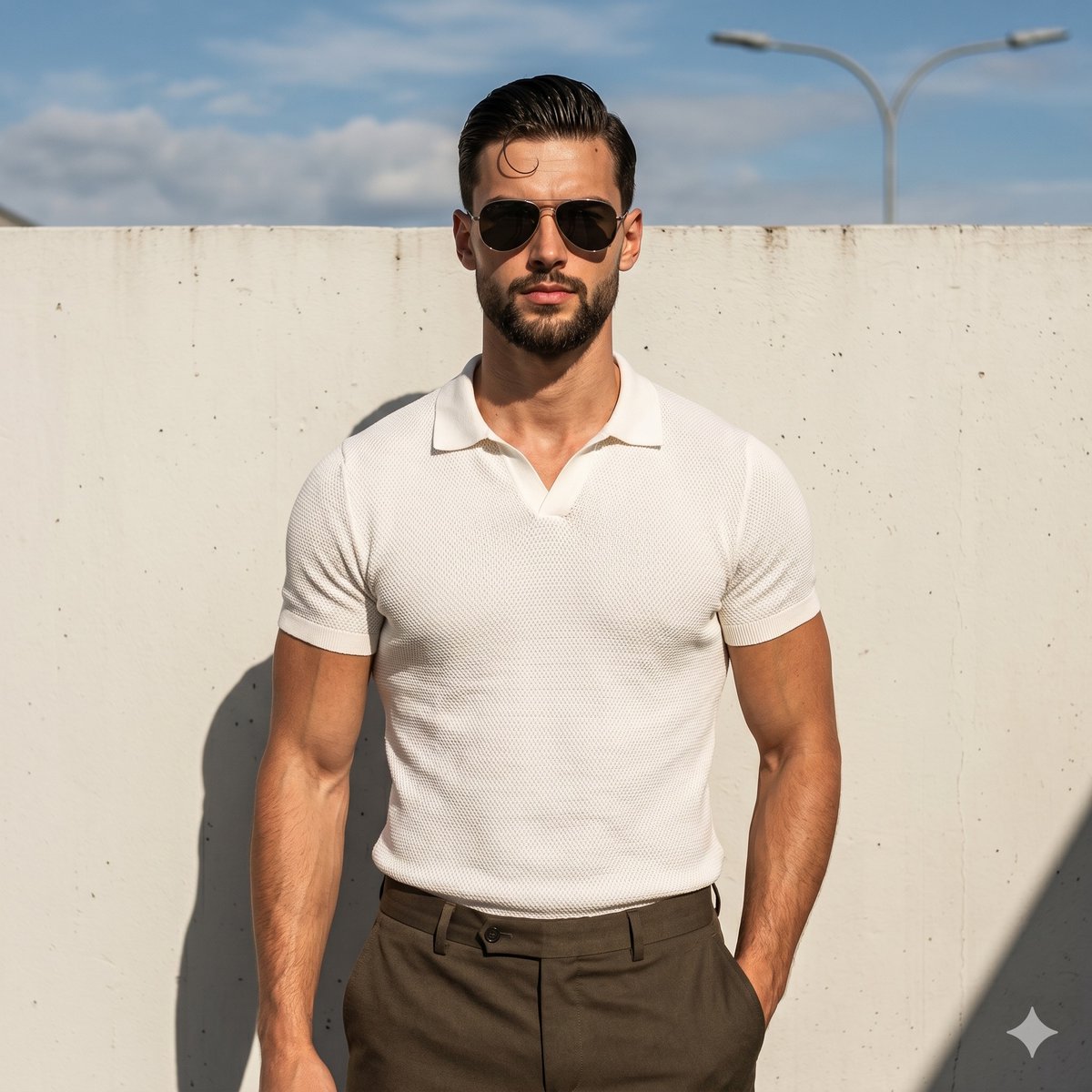 Sample output image for Muscular Man Resort Fashion Portrait
