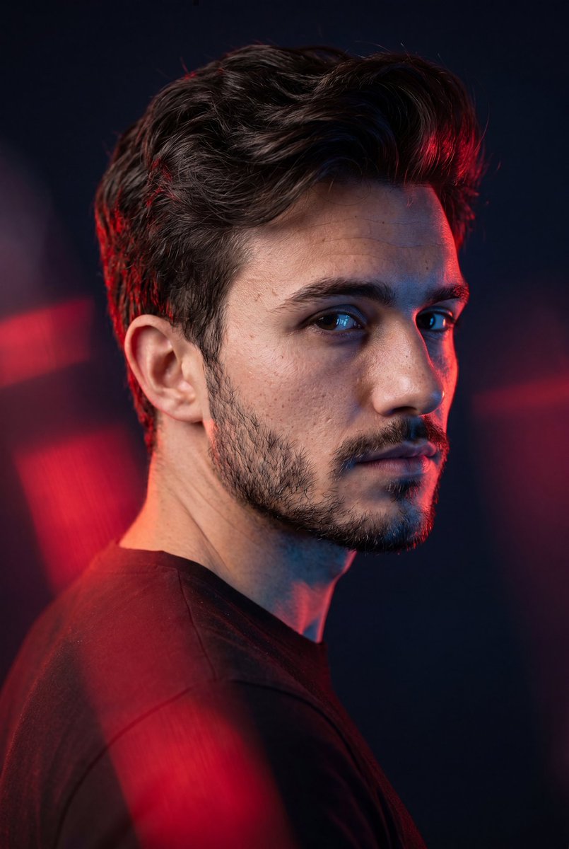 Cinematic Portrait with Dramatic Rim Lighting reference image 1