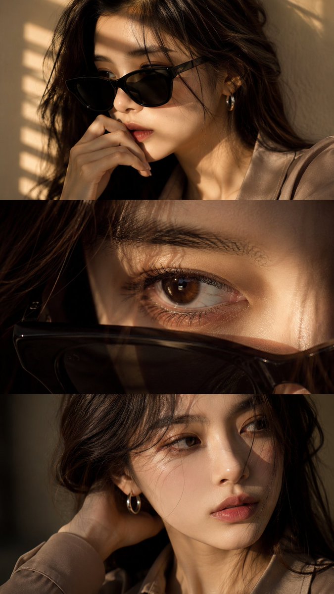 Luxury Editorial Triptych Portrait