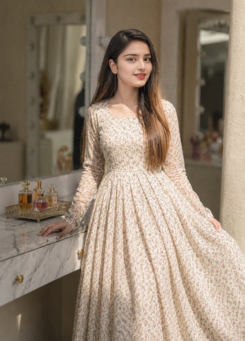 Floral Dress Vanity Portrait