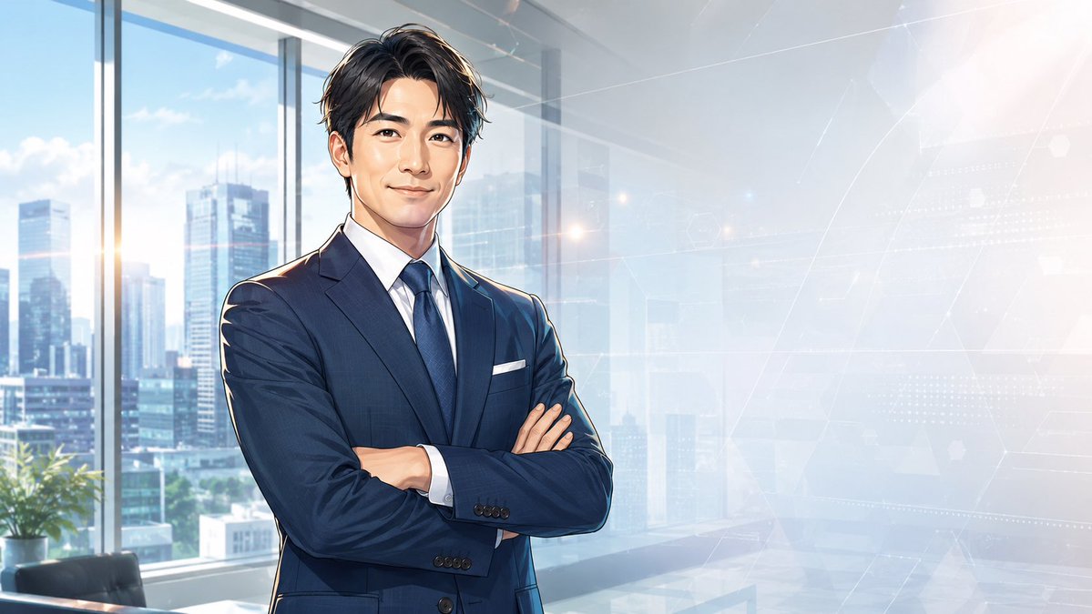 Censored Anime Businessman Portrait