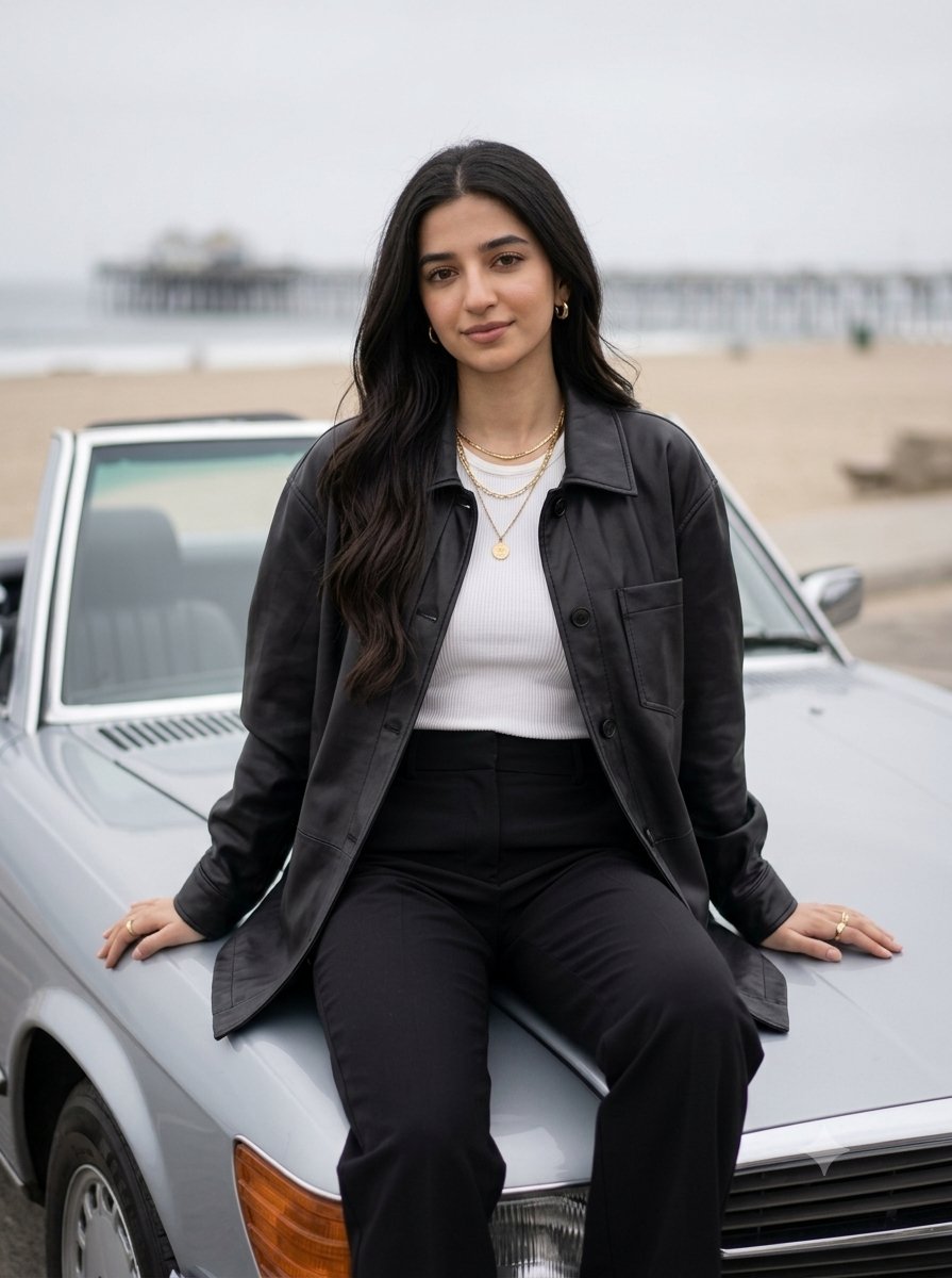 Sample output image for Vintage Car Fashion Editorial