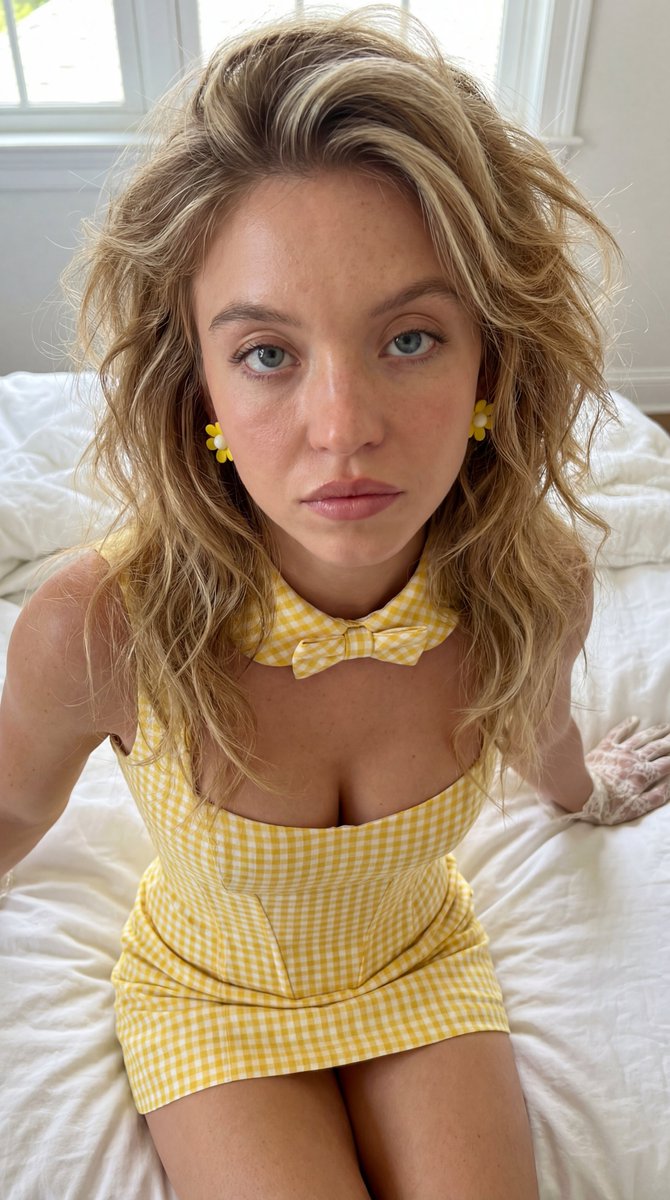 Sample output image for Sydney Sweeney Gingham Portrait