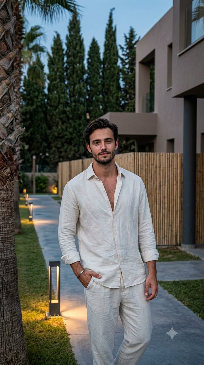 Sample output image for Sophisticated Man in Resort Pathway