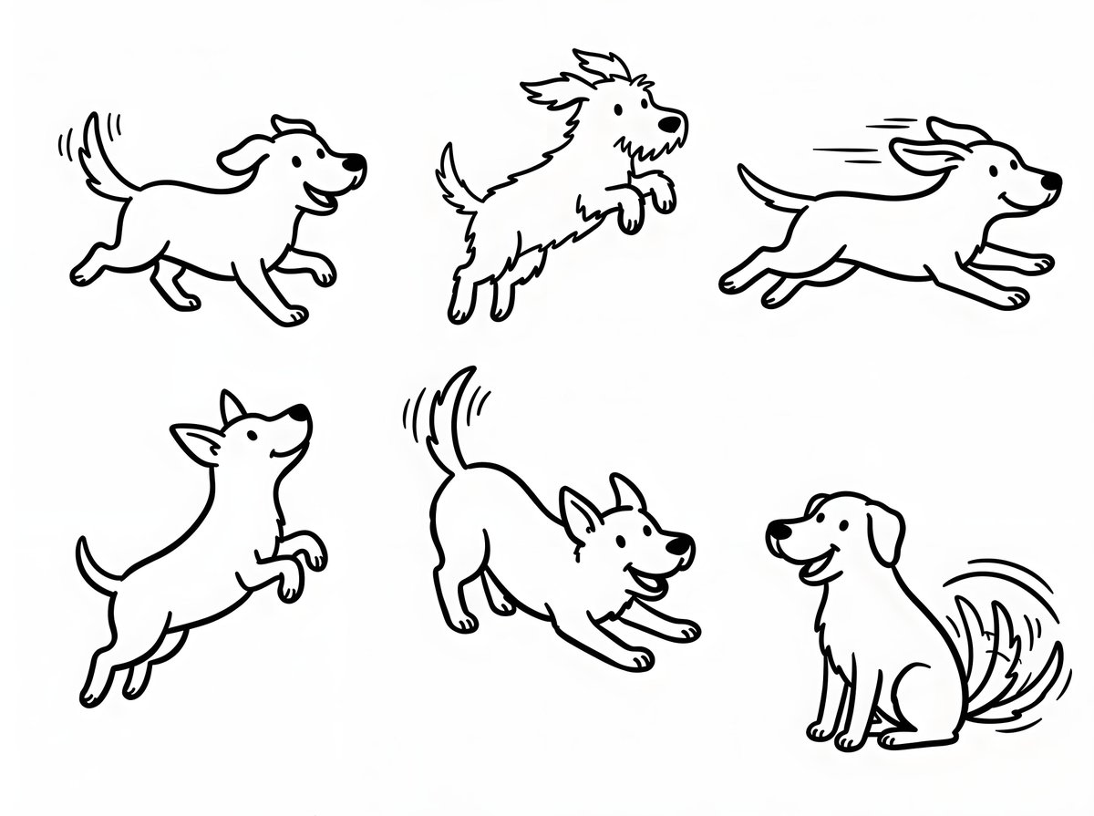 Sample output image for Minimalist Dog Sketch Clipart