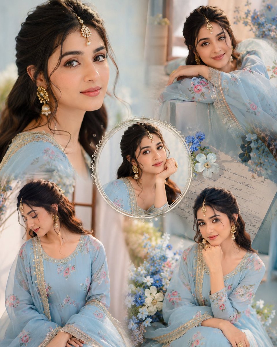Indian Anarkali Fashion Collage