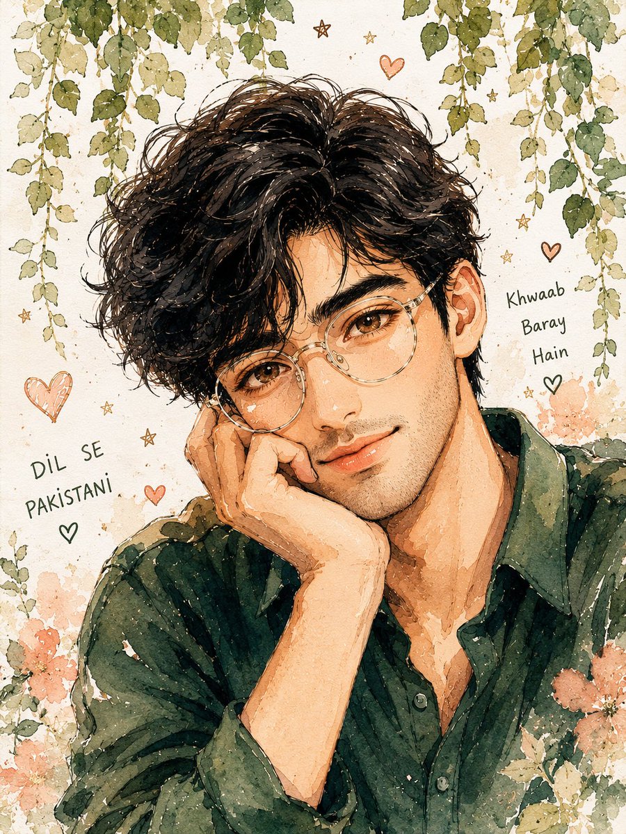 Watercolor Anime Male Portrait