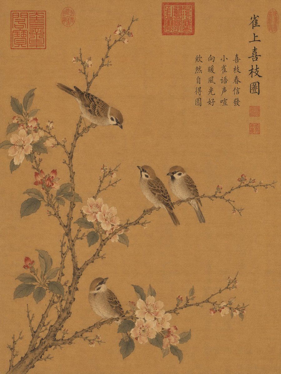 Song Dynasty Style Bird and Branch Painting