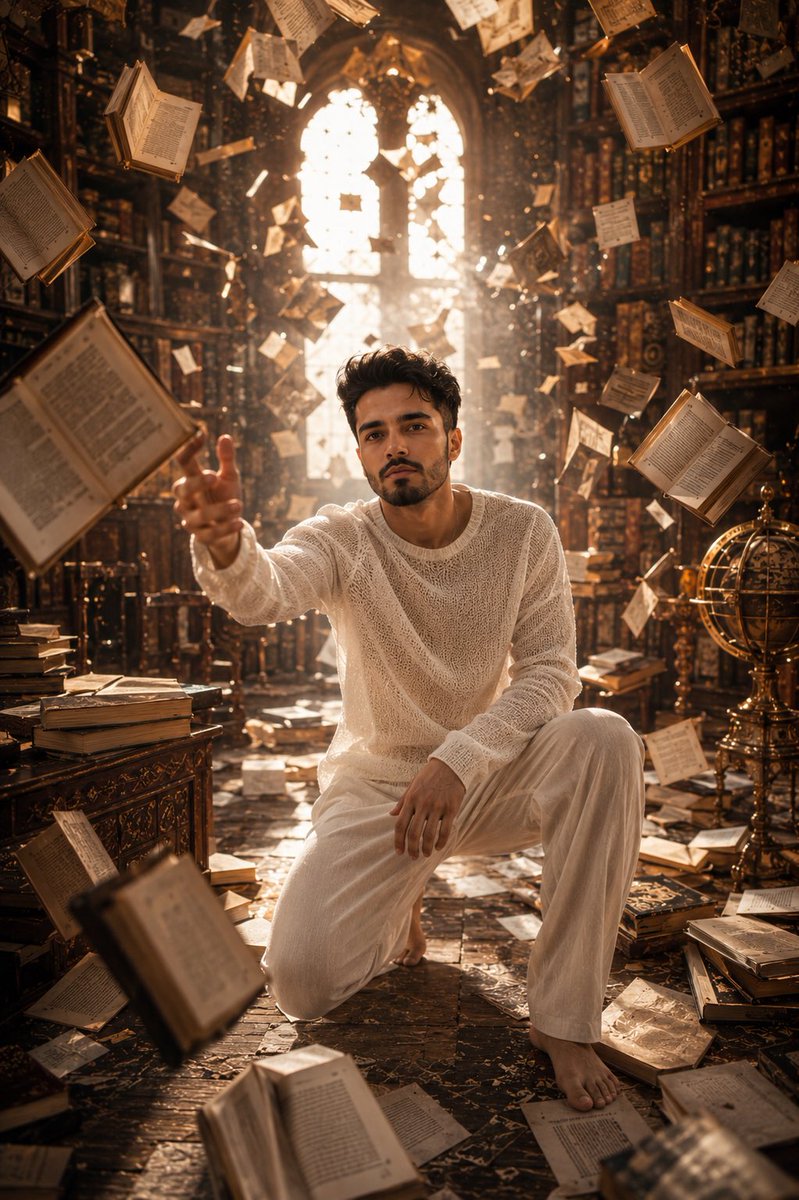 Ancient Abandoned Library Fantasy Portrait