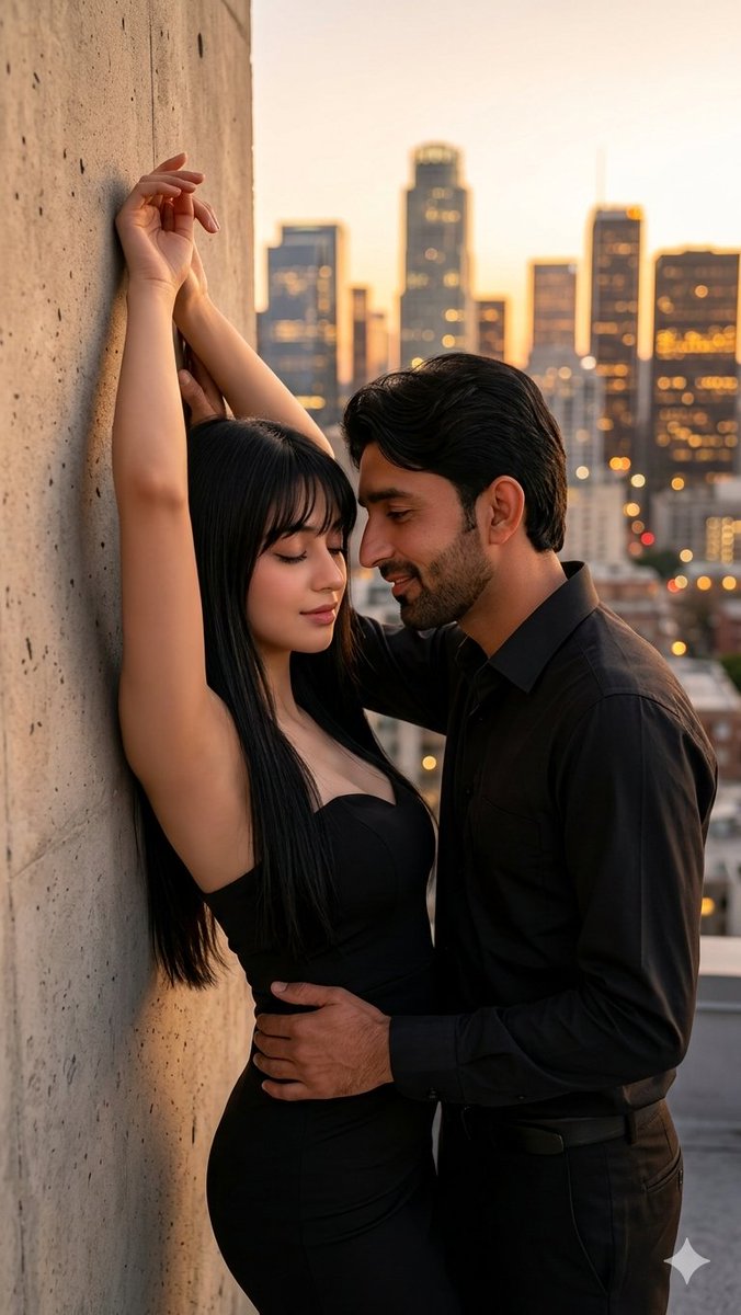 Romantic Rooftop Golden Hour Portrait