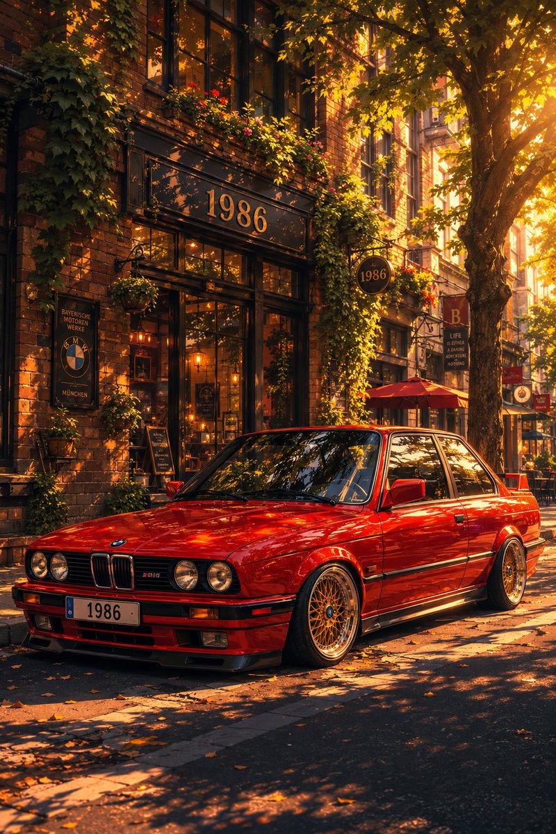Classic BMW E30 Urban Illustration