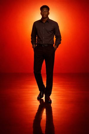 Minimalist Silhouette Gradient Portrait AI image template preview