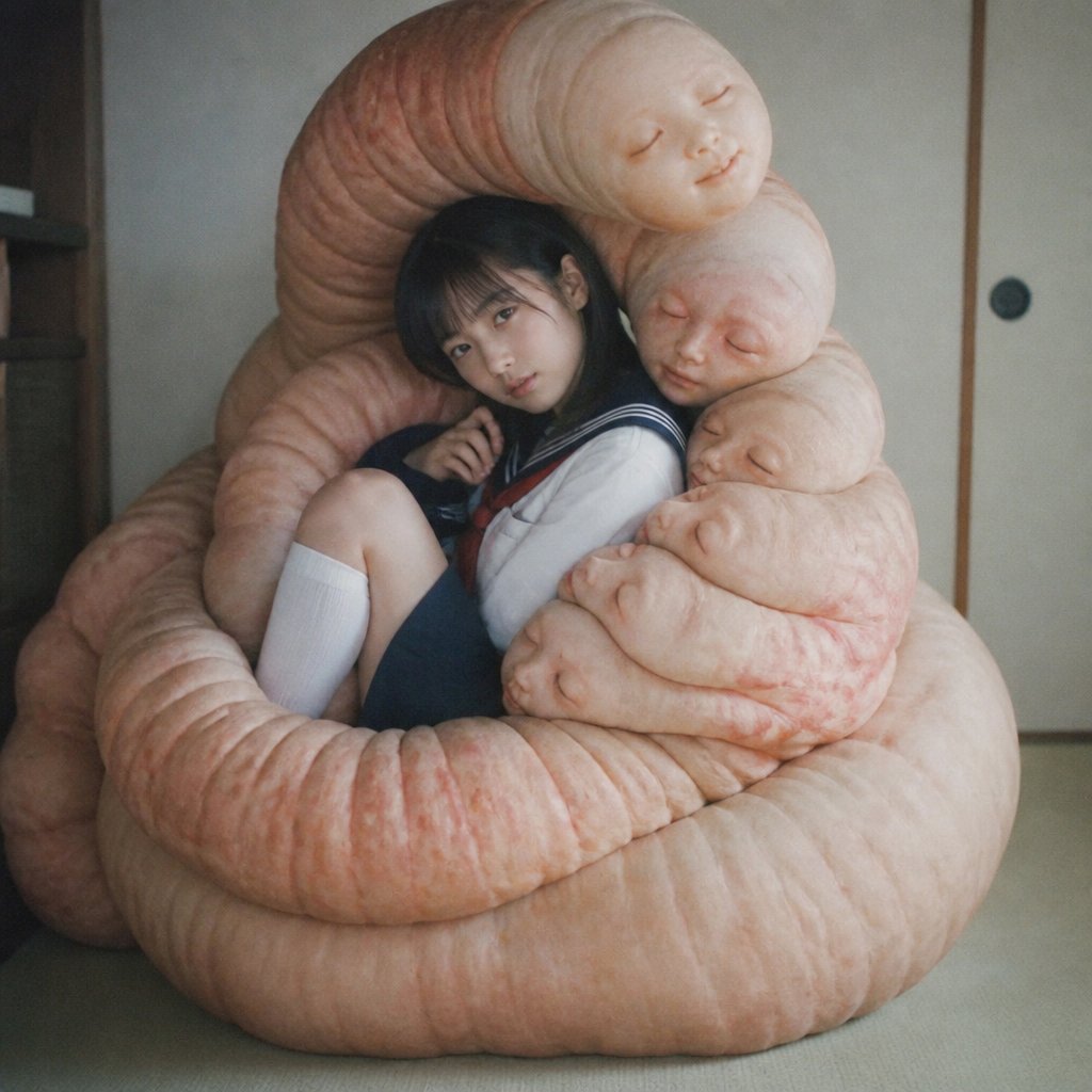 Schoolgirl in Organic Cocoon