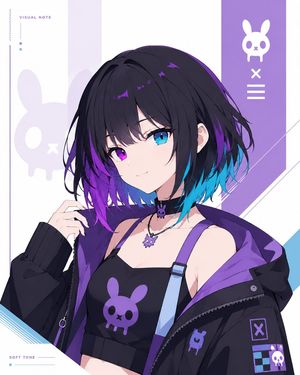 Minimal Cyber Bunny Character Card AI image template preview