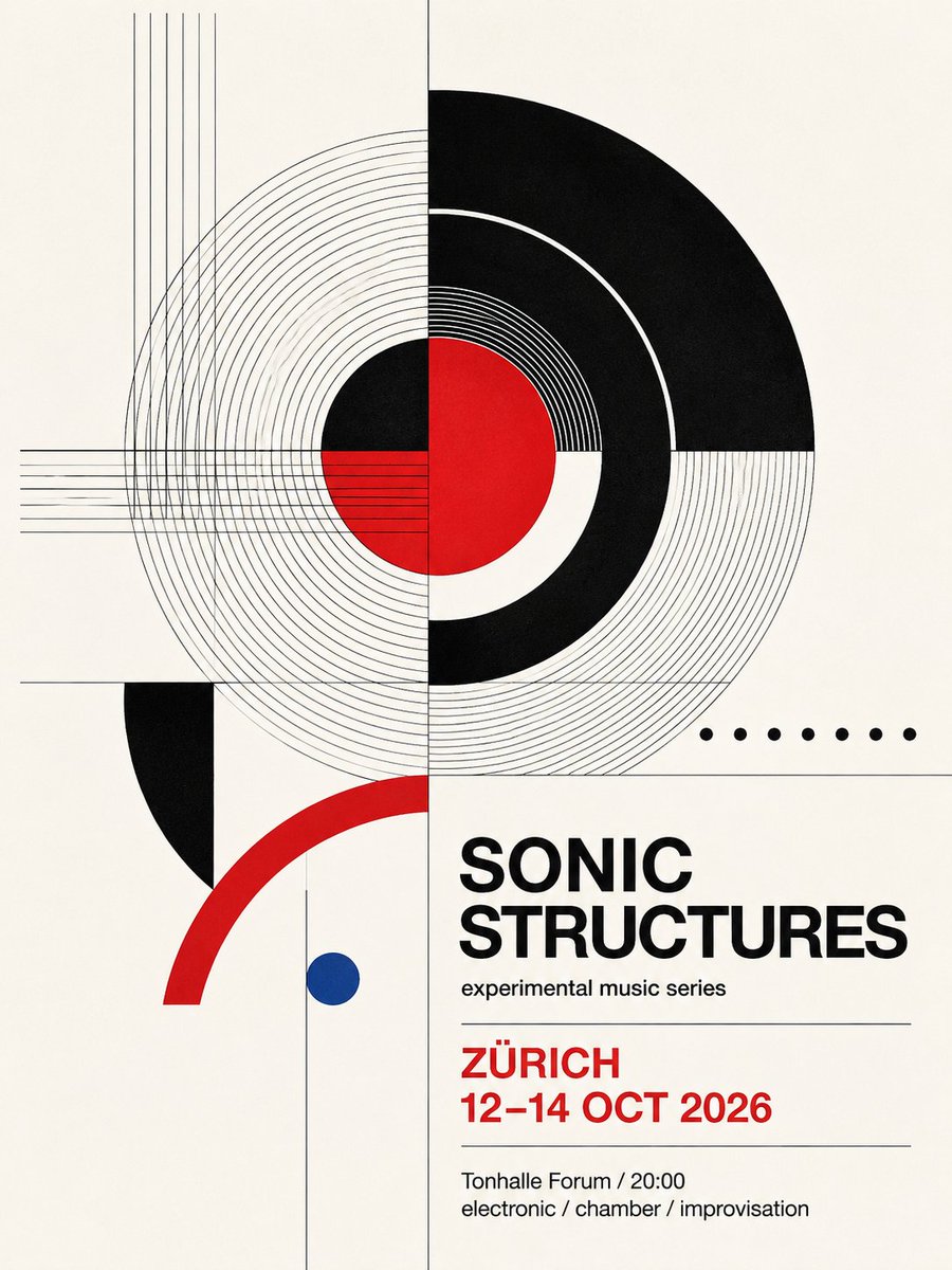 Swiss Geometric Music Poster