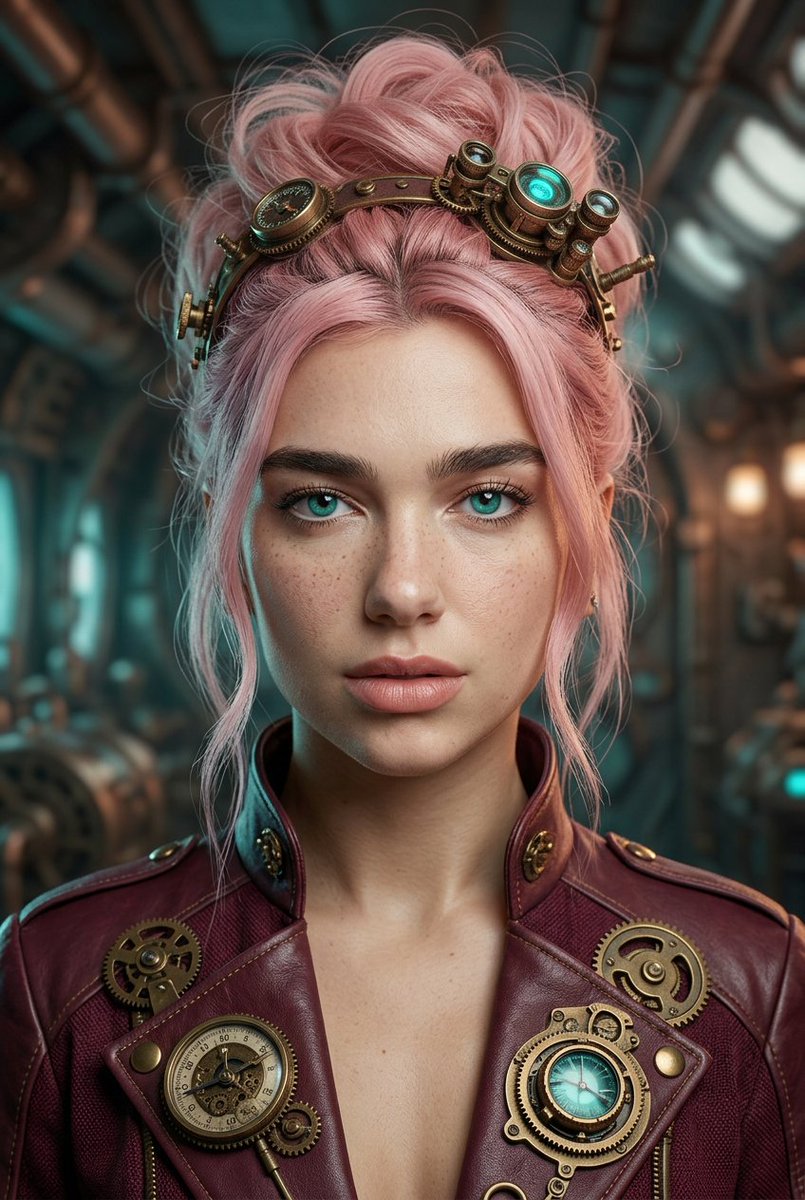 Sample output image for Steampunk Pastel Pink Portrait
