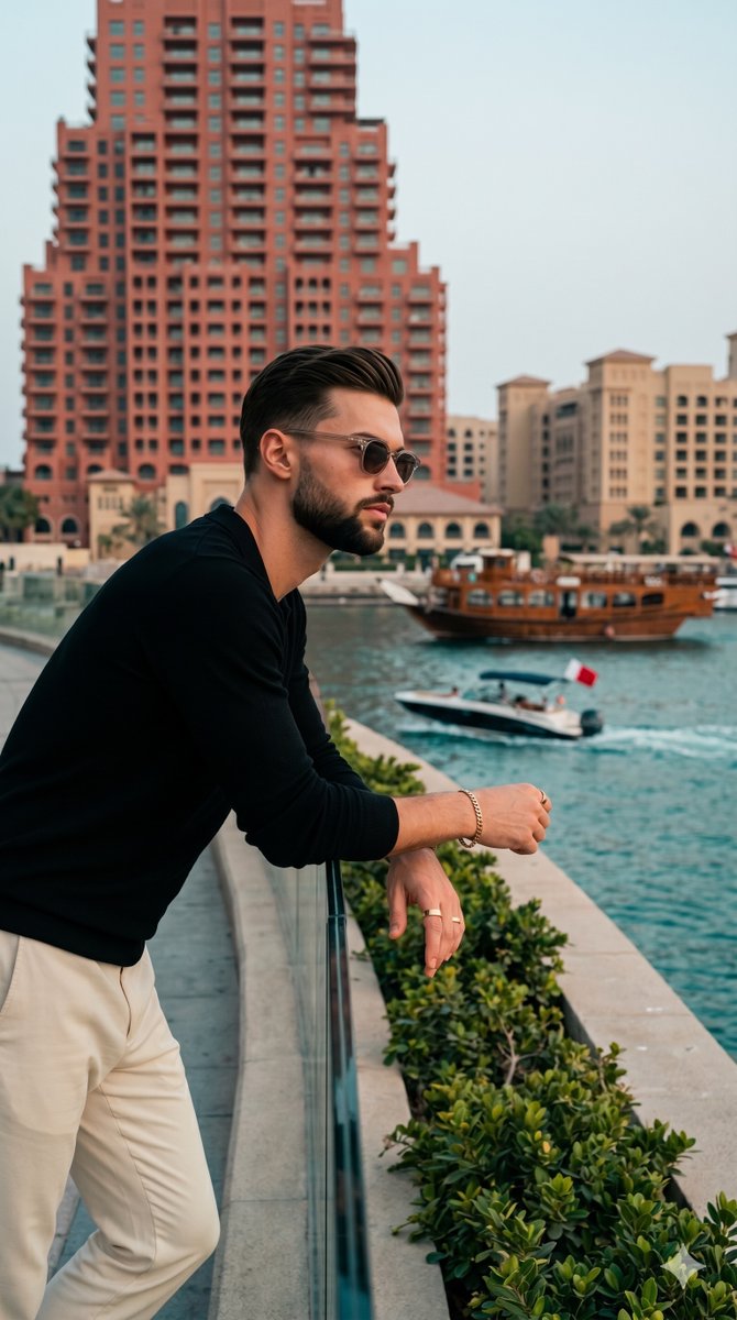 Sample output image for Urban Waterfront Male Portrait