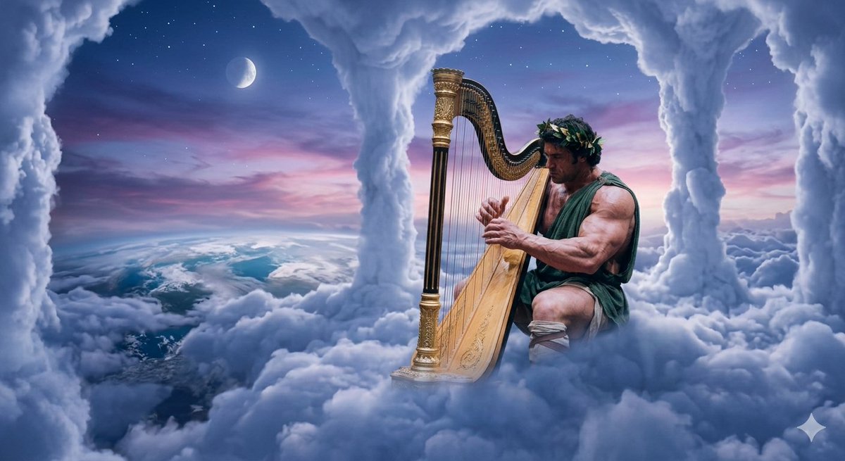 Sample output image for Mythological Hercules with Harp