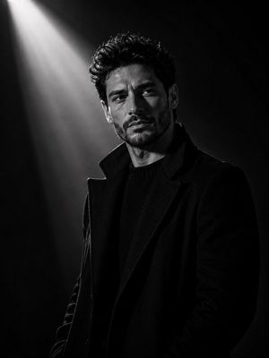 Minimalist Cinematic Studio Portrait AI image template preview