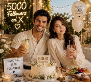Social Media Milestone Celebration AI image template preview