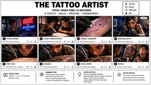 Pixar Style Storyboard Poster AI image template preview