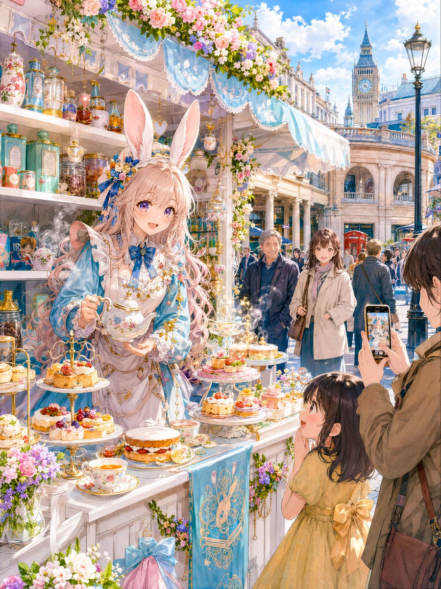 Otherworldly Rabbit Girl Tea Shop in London