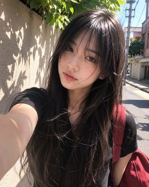 Japanese Girl Candid Portrait AI image template preview