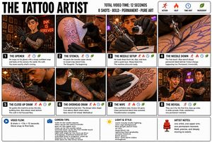Tattoo Artist Storyboard Infographic AI image template preview
