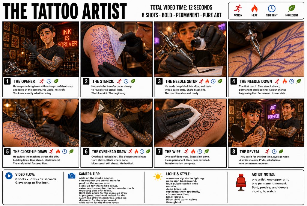 Tattoo Artist Storyboard Infographic