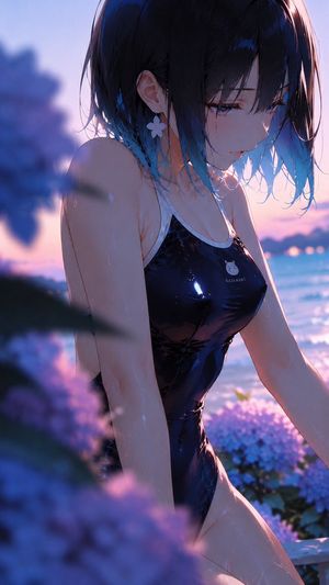 Cinematic Side-Profile Beach Transformation AI image template preview