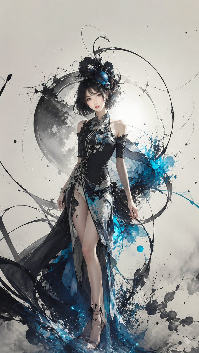 Surreal Celestial Couture Portrait example 2