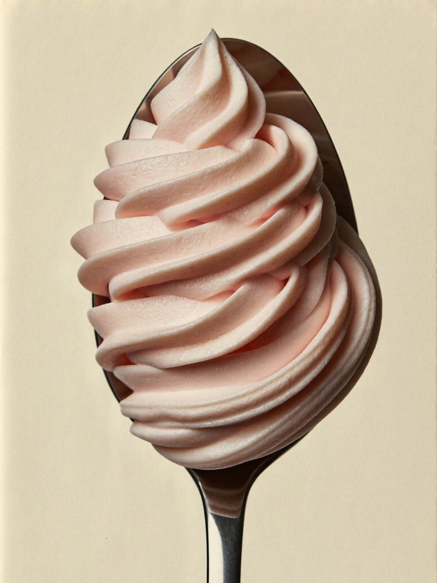 Pink Soft Serve on Spoon