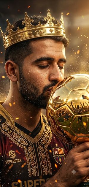 Soccer Superstar Victory Portrait AI image template preview
