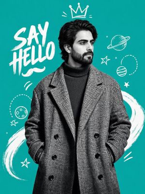 Teal Fashion Collage Poster AI image template preview