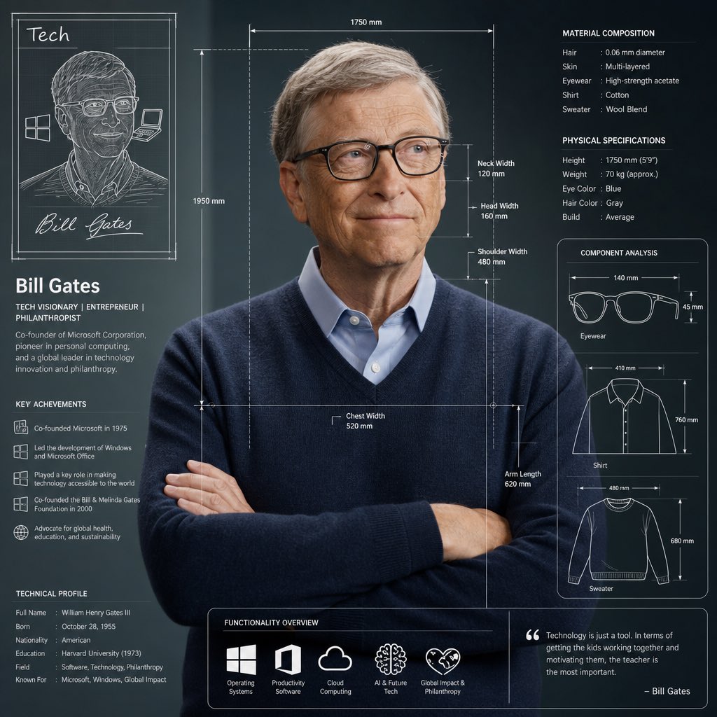 技术蓝图信息图 / Technical Blueprint Infographic，人像与摄影，人像、插画、信息图，案例输出图 2