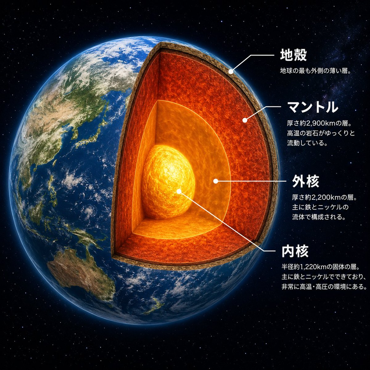 Earth Cutaway Layer Infographic